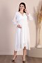Maternity Double Breasted Collar Belted Chiffon Dress New Season 8018 White - 3