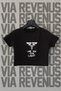 The Last of Us Printed Slim Fit Crew Neck Lycra Black Crop