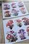 2 Sheets 12 Pieces Mushroom Themed Sticker Set Flower Colorful Mushroom Sticker Vintage Sticker - 4