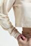 Cream Crew Neck Crop Sweatshirt - 4