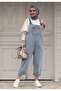 Light Blue Denim Three Pocket Detailed Women's Jumpsuit - 3