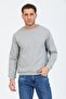 Gray Melange Hoodless Crew Neck Basic Sweatshirt - 4