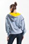 Gray Melange 100% Cotton Zippered Oversize Cardigan with Hood - 4