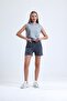 Anthracite Pocket Detailed High Waist Short Sweat Shorts