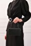 Women's Black Glitter Rectangular Evening Dress, Wedding Bag Plated Evening Dress Portfolio Evening Bag - 3