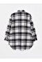 Lcw Modest Shirt Collar Plaid Long Sleeve Oversize Women's Tunic (W2) - 7