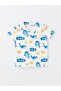 Polo Collar Short Sleeve Printed Baby Boy Pajama Set