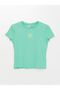 Crew Neck Embroidered Short Sleeve Girl's T-Shirt