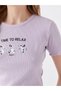 Lcw Vision Crew Neck Printed Short Sleeve Crop Women's T-Shirt (S3) - 4