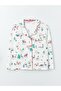 Shirt Collar New Year Themed Long Sleeve Women's Pajama Set - 8
