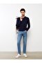 Lcwaikiki Basic Polo Collar Long Sleeve Pique Men's Knitwear Sweater (W2)