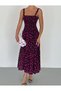 Gipeli Pink Color Strappy Layered Dress Woven Draped Viscose Fabric Length 125 cm - 2