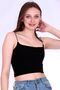 Women's Black Rope Strap Crop Fit Blouse
