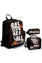Triple Primary and Secondary School School Bag Set - Black Basketball - Boys