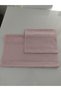Velvet Towel Set (2 Pieces) Mother and Daughter (Hand Face and Kitchen Towel) Pink Color with Etamine Gap