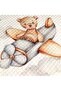 Airplane Bear Patterned Baby and Kids Printed Single Pique Set 160X220 cm White - 2
