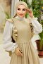 Beige Esnar Linen Frilly Salopet 935 - 2