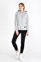 Women's Gray Basic Hooded Regular Fit Comfortable Sweatshirt - 4