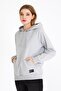 Women's Gray Basic Hooded Regular Fit Comfortable Sweatshirt - 3