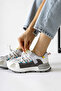 Nely White Asymmetrical Lace-Up Women's Sneakers, Women's Sneakers - 3