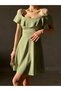 Trendy Graduation Evening Dress Women's Hanging Neck Detail Crepe Fabric Dress (Colorful) - 2