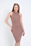 Long Mink Camisole Dress - Halter Neck and Lycra - 6