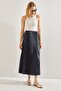 Women's Pleated Long Skirt with Elastic Waistband - 6