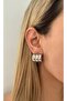 Silver Color Triple Triple Curved Hoop Earrings - 2