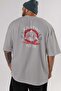 Kratos Gym Back Printed Gray Oversize T-Shirt Crew Neck Cotton Men's Women's - 5