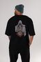 Assassins Back Printed Black Oversize T-shirt Unisex Men's Women's Crew Neck - 2