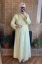 فستان أصفر - مزين بأزرار - 4