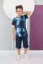 Boy's Diving Fabric Sports Shorts T-Shirt Bermuda Bottom-Top Set