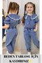Embroidered Baby Collar Denim Shirt - Mom Jeans Pants - Top and Bottom Set for Girls (Wide Fit)