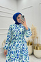 Satin Hijab Dress - Belted and Ruffled Skirt NMS008