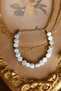 Thick Round Mother-of-Pearl Bracelet, Mother-of-Pearl Dorika Bracelet, Steel Chain Mother-of-Pearl Anklet - 4