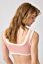 X Melodi Powder-Cream Ribbed Square Neck Bikini Top Vintage Top - 3