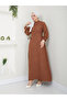 Women's Ruched Detail Drawstring Hijab Dress - 3