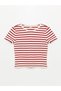 LCW Girl's Striped Crew Neck Short Sleeve T-Shirt