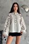 Women's Ankles Drawstring Prevailing Collar Full Embroidery Embroidered Cotton Shirt - 6