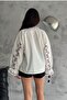 Women's Ankles Drawstring Prevailing Collar Full Embroidery Embroidered Cotton Shirt - 5