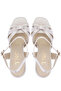 Women's Textile Beige Heeled Sandals - 5