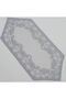Rose Pattern Knitted Tulle Short Runner Cover 40x90 (GREY) - 2