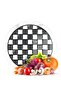 Glass Cutting Board and Presentation Tray Mackenzie Black and White 30X30 cm