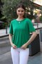 Cycling Round Neck Short Sleeve Skirt Elastic Viscose Summer Roomy Stylish Knitwear Women's Blouse - 6