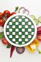Green White MacKenzie Glass Cutting Board and Presentation Holder - 30x30 cm - 4