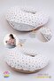 Double-Sided Breastfeeding Pillow Baby Support Cushion Maternity Pillow 100% Cotton - Bebek Kahve Yıldız - 2