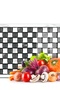 Glass Cutting Board and Presentation Tray and Presentation Plate Mackenzie Black and White 30X40 cm - 2