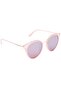 Women's Light Pink Gray Mirrored Round Oval Polarized Glass Sunglasses - 4
