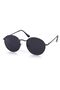 Metallic Gray Unisex Round Oval Model Polarized Glass Sunglasses