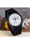 Classic Striped Unisex Wristwatch with Waterproof Silicone Band and Double Calendar - 2